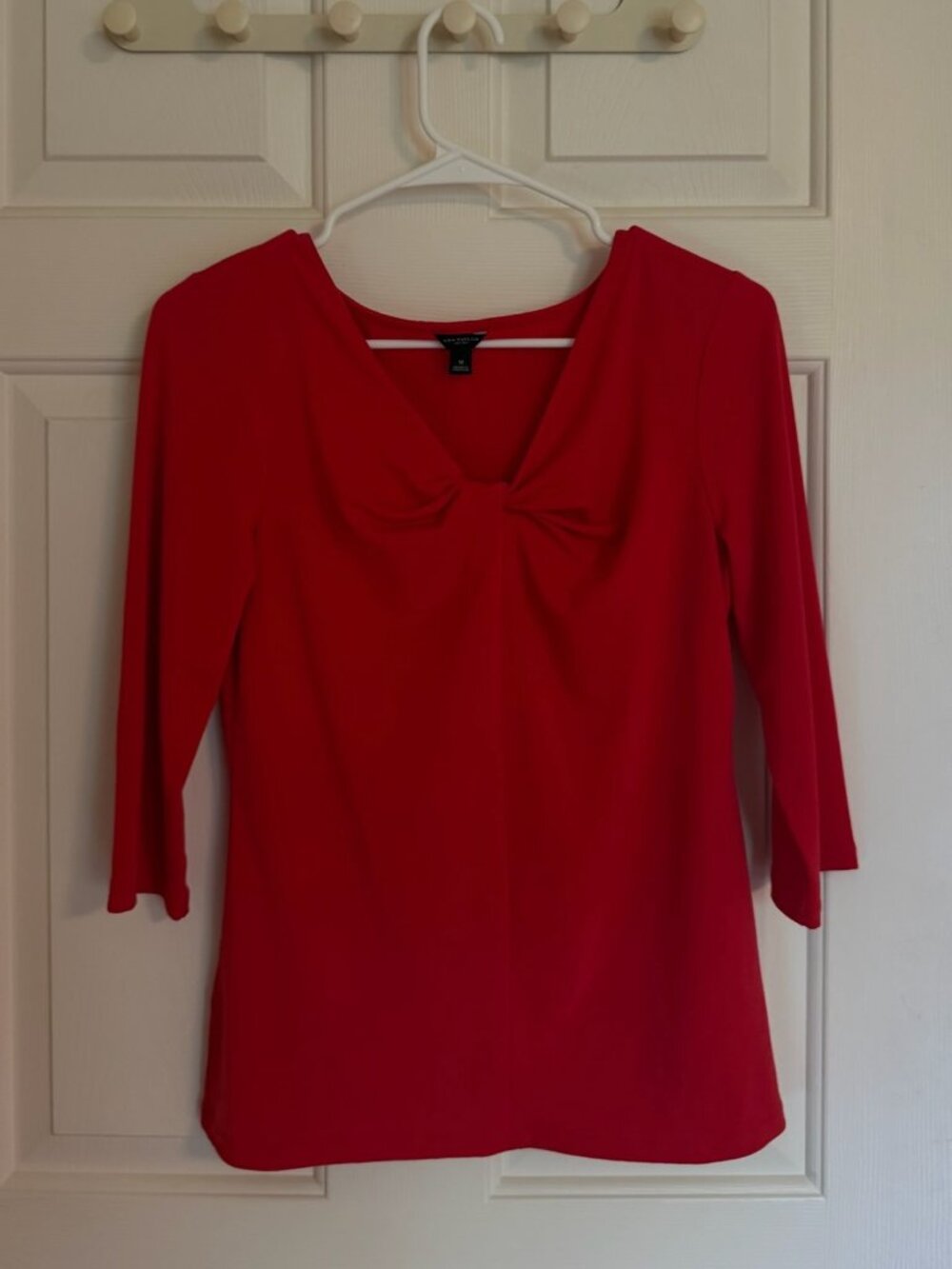 Ann Taylor Red Twist Front Long Sleeve Blouse Size M